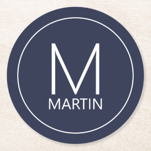 Modern Personalised Monogram and Name Coaster