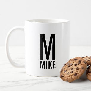 Modern Personalised Monogram and Name Coffee Mug