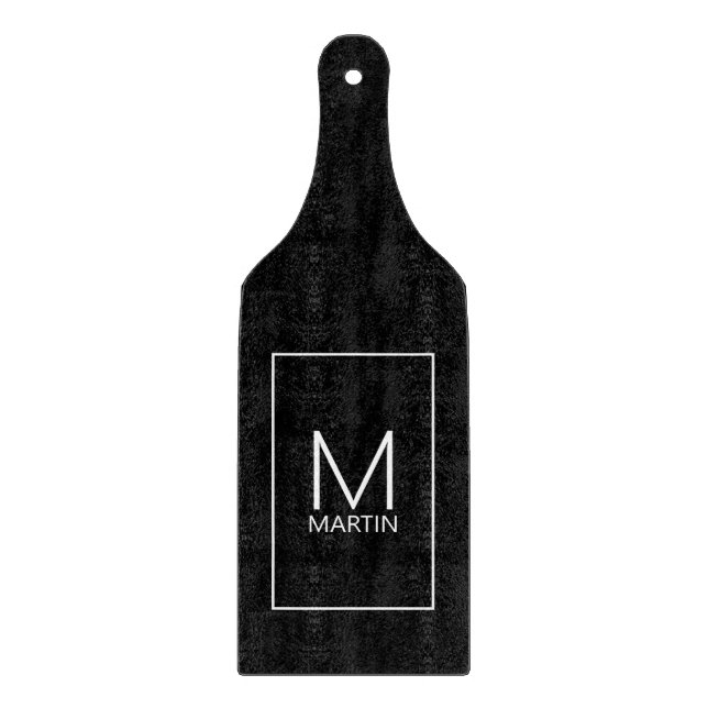Modern Personalised Monogram and Name Cutting Boar Board (Front)