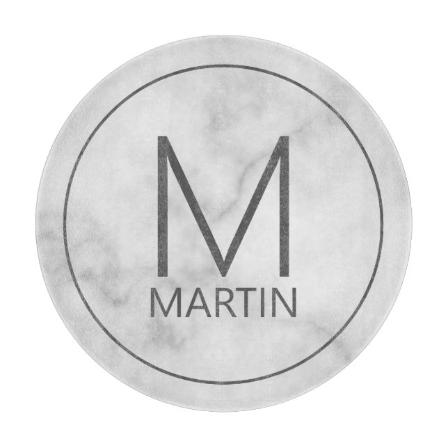 Modern Personalised Monogram and Name Cutting Boar Cutting Board (Front)