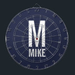 Modern Personalised Monogram and Name Dartboard<br><div class="desc">Modern Black and White Bold Monogram Design featuring personalised monogram and name in modern bold sans serif font style.

Unique gift for dad,  husband,  grandparents and more.
Also perfect as modern loft/minimalist home decor accessories,  birthday gift,  holiday gift,  family reunion gift,  housewarming gift and gift for any special occasions.</div>