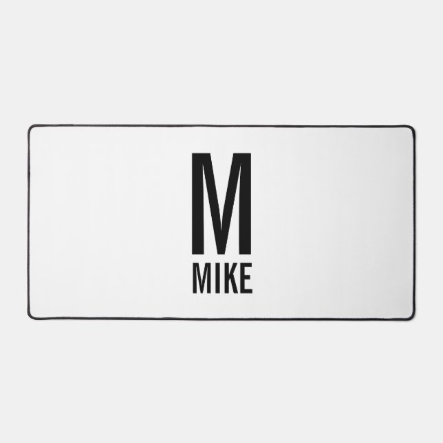 Modern Personalised Monogram and Name Desk Mat (Front)