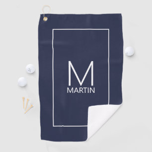 Modern Personalised Monogram and Name Golf Towel