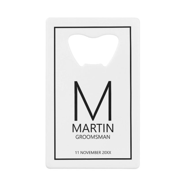Modern Personalised Monogram and Name Groomsmen (Front)