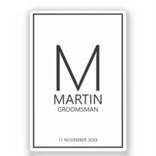 Modern Personalised Monogram and Name Groomsmen