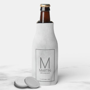 Modern Personalised Monogram and Name Groomsmen Bottle Cooler