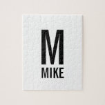 Modern Personalised Monogram and Name Jigsaw Puzzle<br><div class="desc">Modern Black and White Bold Monogram Design featuring personalised monogram and name in modern bold sans serif font style.

Perfect as modern loft/minimalist home decor accessories,  housewarming gift,  family reunion gift and gift for any special occasions.</div>