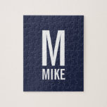 Modern Personalised Monogram and Name Jigsaw Puzzle<br><div class="desc">Modern Black and White Bold Monogram Design featuring personalised monogram and name in modern bold sans serif font style.

Perfect as modern loft/minimalist home decor accessories,  housewarming gift,  family reunion gift and gift for any special occasions.</div>