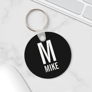 Modern Personalised Monogram and Name Key Ring