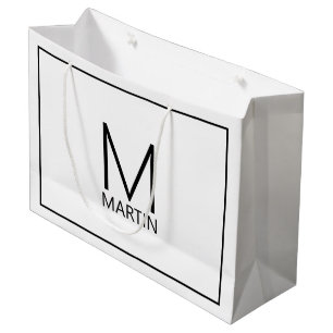 Modern Personalised Monogram and Name Large Gift B Bag