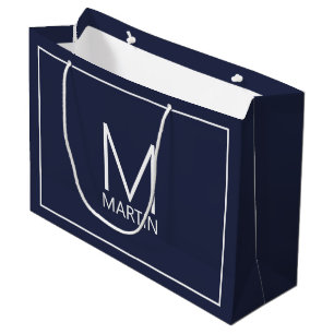 Modern Personalised Monogram and Name Large Gift B Large Gift Bag