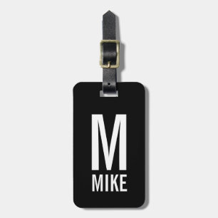 Modern Personalised Monogram and Name Luggage Tag