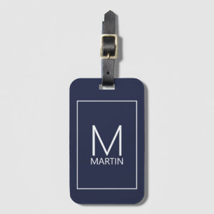 Modern Personalised Monogram and Name Luggage Tag