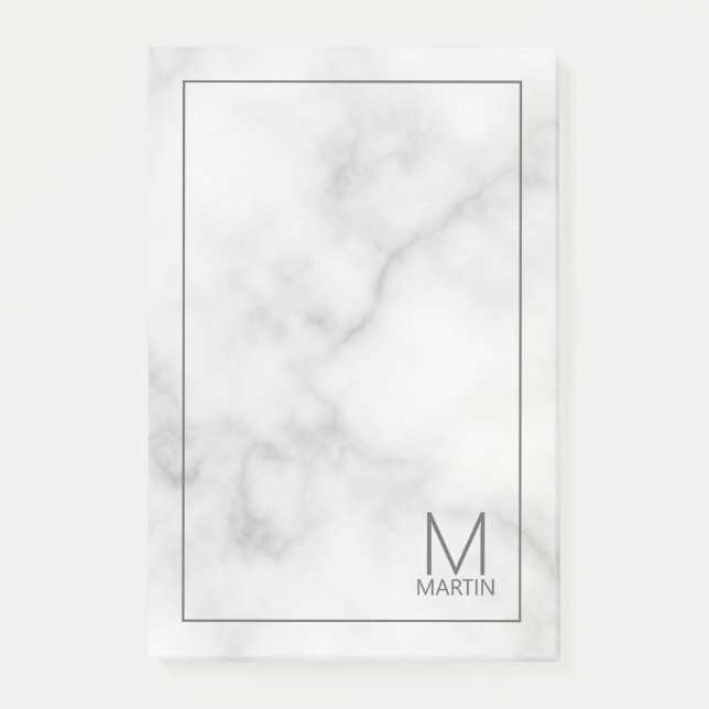 Modern Personalised Monogram and Name Notepad (Front)