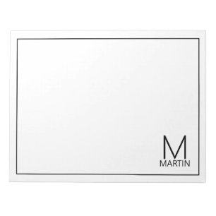 Modern Personalised Monogram and Name Notepad