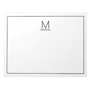 Modern Personalised Monogram and Name Notepad