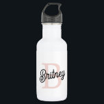 Modern Personalised Monogram and Name Pastel Pink 532 Ml Water Bottle<br><div class="desc">Introducing our Modern Personalised Monogram and Name Pastel Pink Water Bottle, a stylish and practical accessory for staying hydrated on the go. This water bottle features a modern design in soft pastel pink, personalised with your monogram and name for a custom touch. Perfect for gym workouts, outdoor activities, or daily...</div>