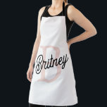 Modern Personalised Monogram and Name Pastel Pink Apron<br><div class="desc">Introducing our Modern Personalised Monogram and Name Pastel Pink Apron, a stylish and functional addition to your kitchen or as a thoughtful gift. This apron features a contemporary design in soft pastel pink, personalised with your monogram and name, adding a touch of elegance and uniqueness. Perfect for cooking, baking, or...</div>