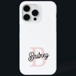 Modern Personalised Monogram and Name Pastel Pink iPhone 15 Pro Max Case<br><div class="desc">Introducing our Modern Personalised Monogram and Name Pastel Pink iPhone 15 Pro Max Case, a stylish and protective accessory for your device. This case features a sleek design in soft pastel pink, personalised with your monogram and name, adding a touch of elegance and uniqueness to your phone. Perfect for showcasing...</div>