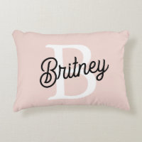 Modern Personalised Monogram and Name Pastel Pink