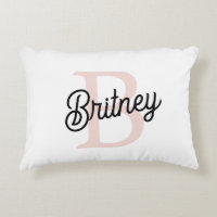 Modern Personalised Monogram and Name Pastel Pink