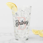 Modern Personalised Monogram and Name Pastel Pink Glass<br><div class="desc">Introducing our Modern Personalised Monogram and Name Pastel Pink Glass, a stylish and customisable addition to your glassware collection. This glass features a contemporary design in soft pastel pink, personalised with your monogram and name for a unique touch. Perfect for enjoying your favourite beverages with a personalised flair, it combines...</div>