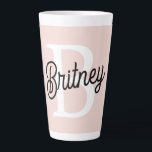 Modern Personalised Monogram and Name Pastel Pink Latte Mug<br><div class="desc">Introducing our Modern Personalised Monogram and Name Pastel Pink Latte Mug, a stylish and elegant addition to your drinkware collection. This latte mug features a contemporary design in soft pastel pink, personalised with your monogram and name for a unique touch. Perfect for enjoying your favourite hot beverages like coffee, tea,...</div>