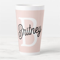 Modern Personalised Monogram and Name Pastel Pink