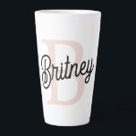 Modern Personalised Monogram and Name Pastel Pink Latte Mug<br><div class="desc">Introducing our Modern Personalised Monogram and Name Pastel Pink Latte Mug, a stylish and elegant addition to your drinkware collection. This latte mug features a contemporary design in soft pastel pink, personalised with your monogram and name for a unique touch. Perfect for enjoying your favourite hot beverages like coffee, tea,...</div>