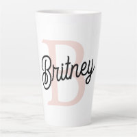 Modern Personalised Monogram and Name Pastel Pink