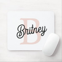 Modern Personalised Monogram and Name Pastel Pink
