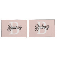 Modern Personalised Monogram and Name Pastel Pink
