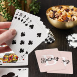 Modern Personalised Monogram and Name Pastel Pink Playing Cards<br><div class="desc">Introducing our Modern Personalised Monogram and Name Pastel Pink Poker Cards, a stylish addition to your game nights. These poker cards feature a contemporary design in soft pastel pink, personalised with your monogram and name for a custom touch. Perfect for casual games or tournaments, they combine functionality with personalisation. Crafted...</div>