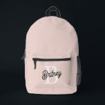 Modern Personalised Monogram and Name Pastel Pink Printed Backpack<br><div class="desc">Introducing our Modern Personalised Monogram and Name Pastel Pink Printed Backpack, a stylish and functional accessory for any occasion. This backpack features a contemporary design in soft pastel pink, personalised with your monogram and name for a unique touch. Perfect for school, work, travel, or everyday use, it combines elegance with...</div>