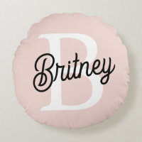 Modern Personalised Monogram and Name Pastel Pink