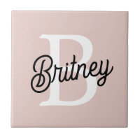 Modern Personalised Monogram and Name Pastel Pink