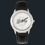 Modern Personalised Monogram and Name Pastel Pink Watch<br><div class="desc">Introducing our Modern Personalised Monogram and Name Pastel Pink Watch, a sophisticated and stylish timepiece that blends personalisation with elegance. This watch features a soft pastel pink design, highlighted by your personalised monogram and name, making it a unique accessory for any occasion. Perfect for adding a touch of personal flair...</div>