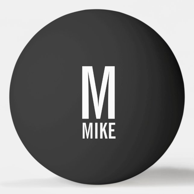 Modern Personalised Monogram and Name Ping Pong Ball (Front)