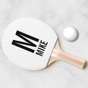 Modern Personalised Monogram and Name Ping Pong Paddle
