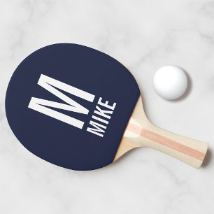Modern Personalised Monogram and Name Ping Pong Paddle