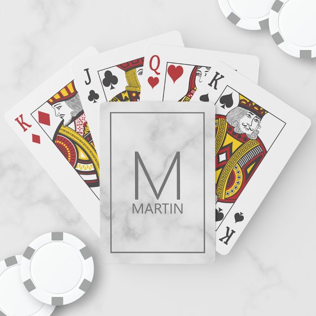 Modern Personalised Monogram and Name Playing Card (Creator Uploaded)