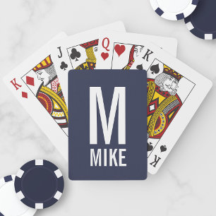 Modern Personalised Monogram and Name Playing Cards