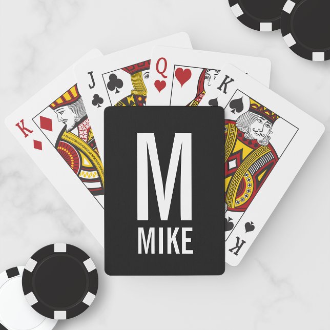Modern Personalised Monogram and Name Playing Cards (Creator Uploaded)