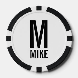 Modern Personalised Monogram and Name Poker Chips