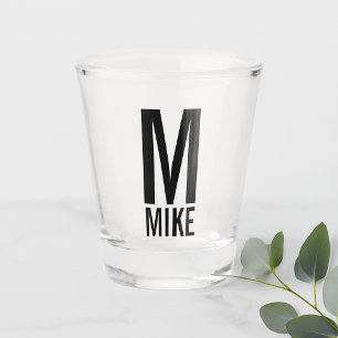 Modern Personalised Monogram and Name Shot Glass