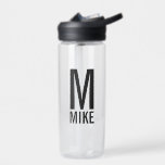 Modern Personalised Monogram and Name Water Bottle<br><div class="desc">Modern Monogram Design featuring personalised monogram and name in modern bold sans serif font style.

Perfect gift for dad,  husband,  grandparents and more.</div>