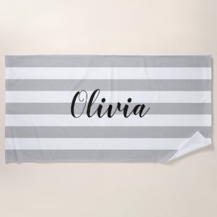 Modern Personalised Monogram Beach Towel