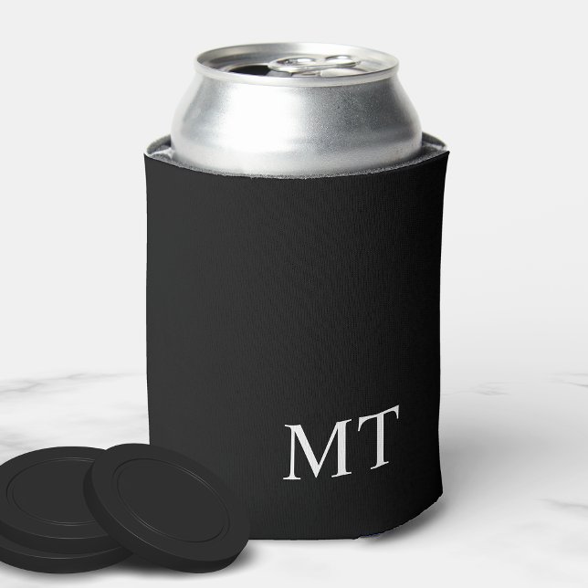 Modern Personalised Monogram Can Cooler (Creator Uploaded)
