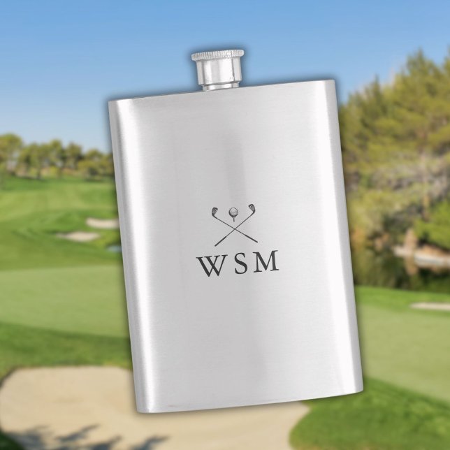 Modern Personalised Monogram Golf Clubs Flask (Modern Personalized Monogram Golf Clubs Flask)