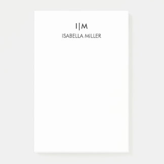 Modern Personalised Monogram Name Post-it Notes